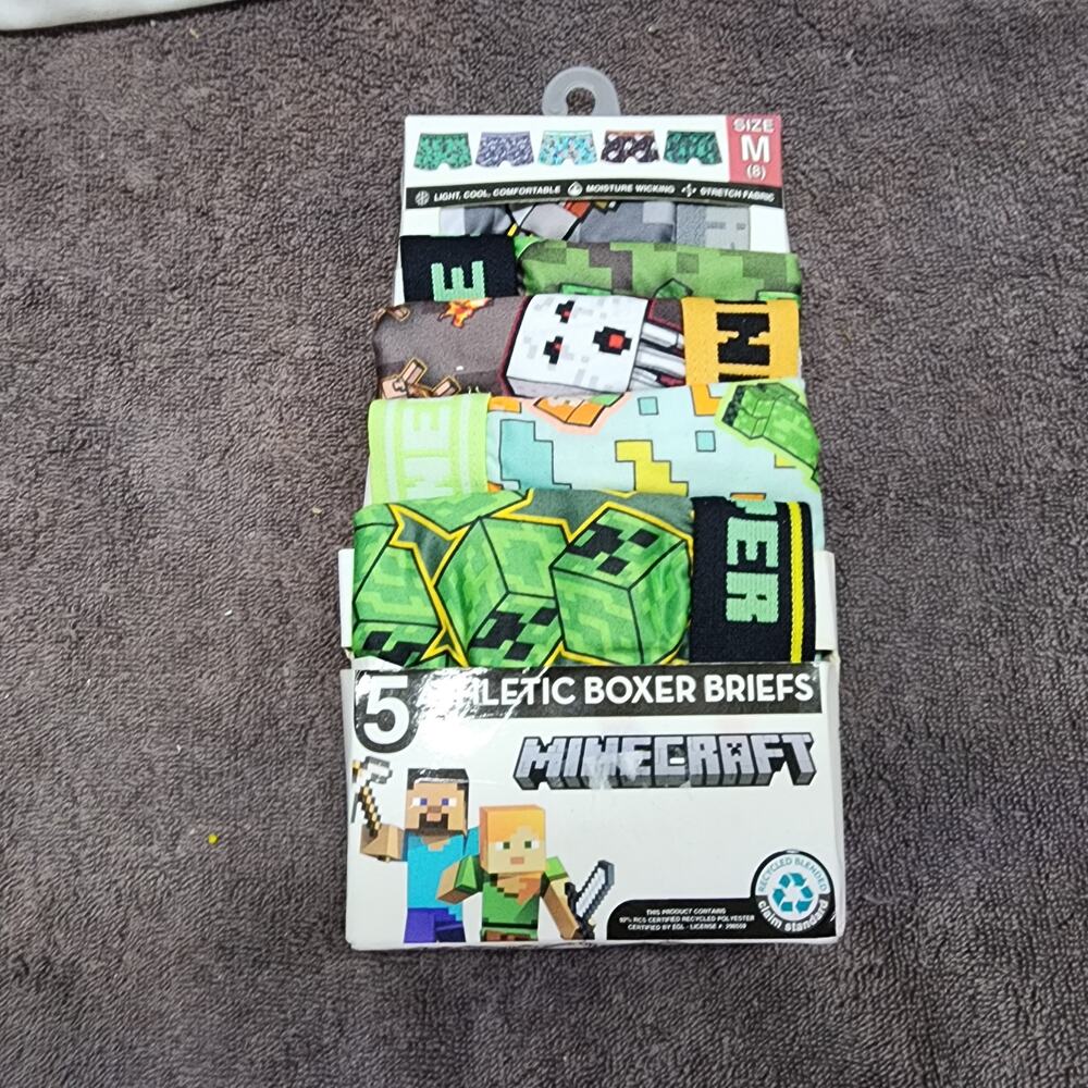 5 pack Mine Craft Boys underwear Boxer briefs Size Medium b47